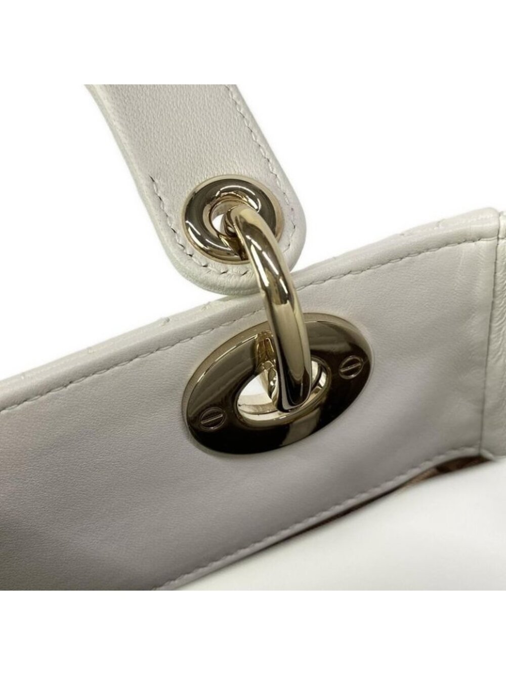 Dior Handbag Lady Small MY Abcdior White Gold Lambskin - Picture 15 of 15